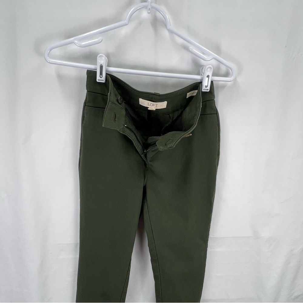 Loft - Women's Slacks - Size 00P - Dark Green - Skinny - Picture 9 of 11